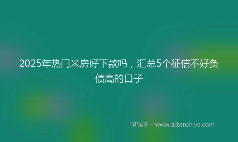 2025年热门米房好下款吗，汇总5个征信不好负债高的口子