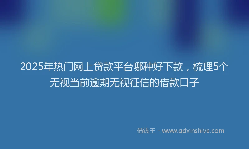 2025年热门网上贷款平台哪种好下款，梳理5个无视当前逾期无视征信的借款口子