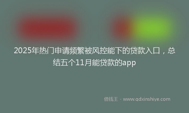 2025年热门申请频繁被风控能下的贷款入口，总结五个11月能贷款的app