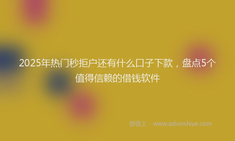 2025年热门秒拒户还有什么口子下款，盘点5个值得信赖的借钱软件