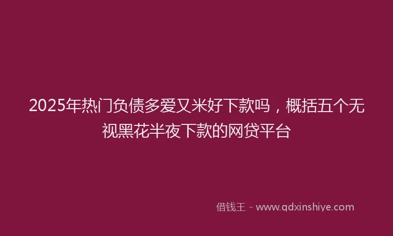 2025年热门负债多爱又米好下款吗，概括五个无视黑花半夜下款的网贷平台