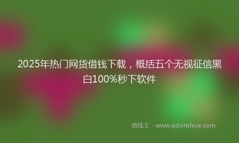 2025年热门网货借钱下载，概括五个无视征信黑白100%秒下软件