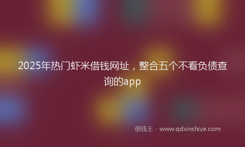 2025年热门虾米借钱网址，整合五个不看负债查询的app