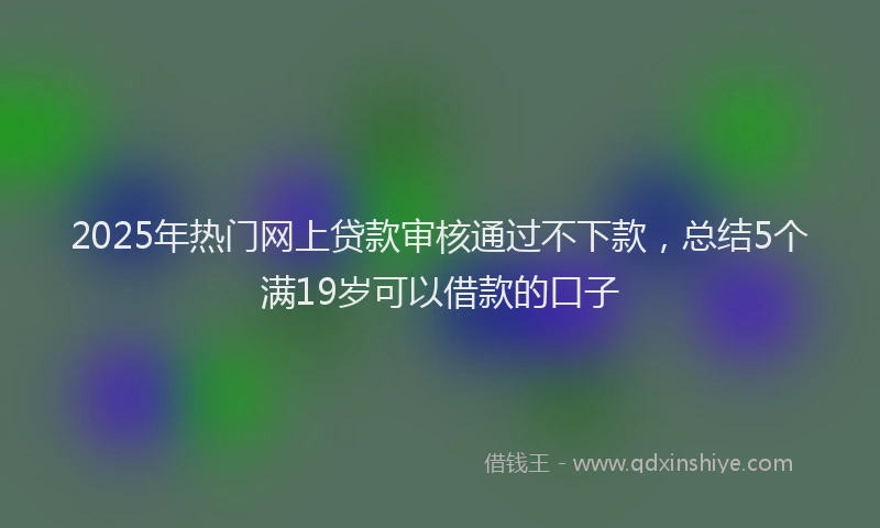 2025年热门网上贷款审核通过不下款，总结5个满19岁可以借款的口子