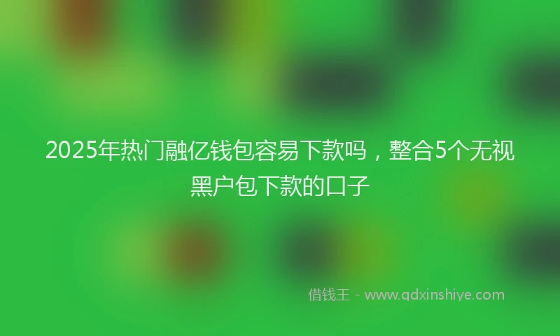 2025年热门融亿钱包容易下款吗，整合5个无视黑户包下款的口子
