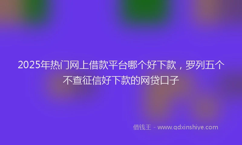 2025年热门网上借款平台哪个好下款，罗列五个不查征信好下款的网贷口子