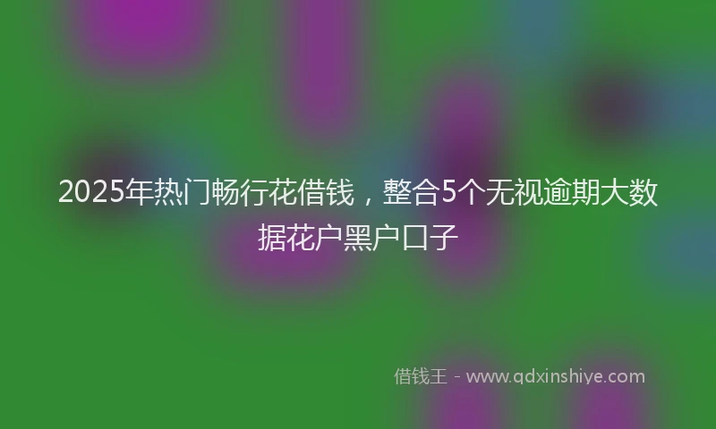 2025年热门畅行花借钱，整合5个无视逾期大数据花户黑户口子
