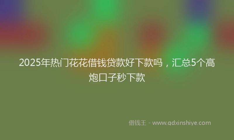 2025年热门花花借钱贷款好下款吗，汇总5个高炮口子秒下款