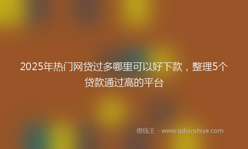 2025年热门网贷过多哪里可以好下款，整理5个贷款通过高的平台
