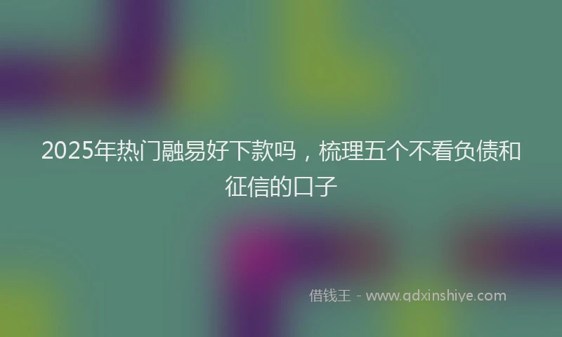2025年热门融易好下款吗，梳理五个不看负债和征信的口子