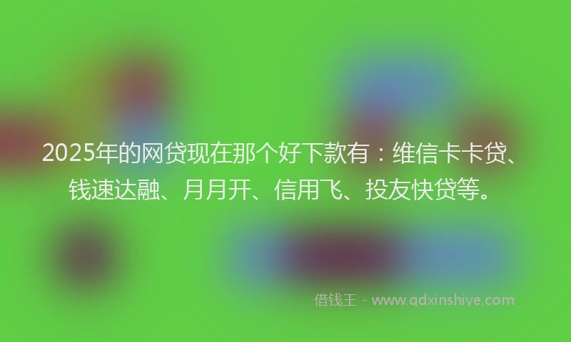 2025年的网贷现在那个好下款有：维信卡卡贷、钱速达融、月月开、信用飞、投友快贷等。