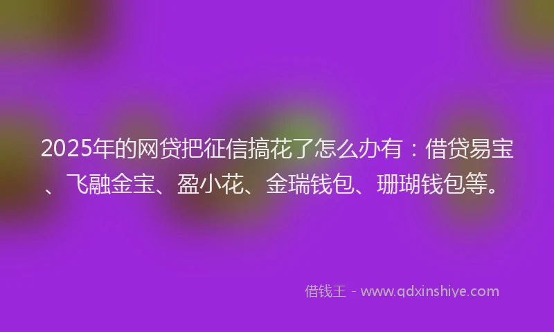 2025年的网贷把征信搞花了怎么办有：借贷易宝、飞融金宝、盈小花、金瑞钱包、珊瑚钱包等。