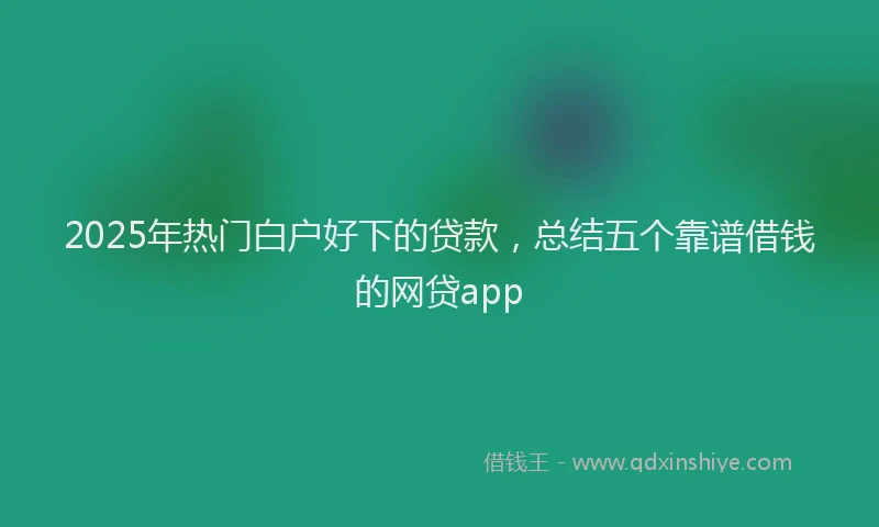 2025年热门白户好下的贷款，总结五个靠谱借钱的网贷app