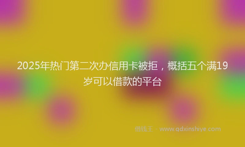 2025年热门第二次办信用卡被拒，概括五个满19岁可以借款的平台