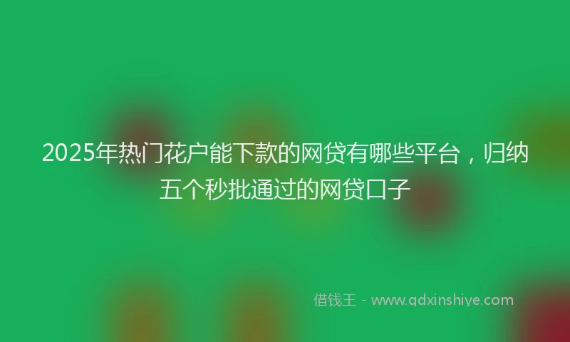 2025年热门花户能下款的网贷有哪些平台，归纳五个秒批通过的网贷口子
