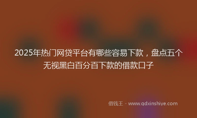 2025年热门网贷平台有哪些容易下款，盘点五个无视黑白百分百下款的借款口子