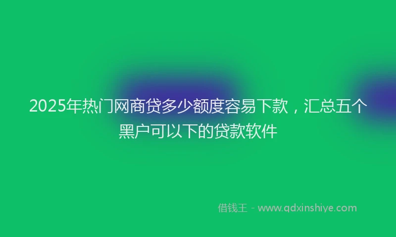 2025年热门网商贷多少额度容易下款，汇总五个黑户可以下的贷款软件