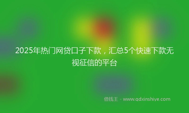 2025年热门网贷口子下款，汇总5个快速下款无视征信的平台