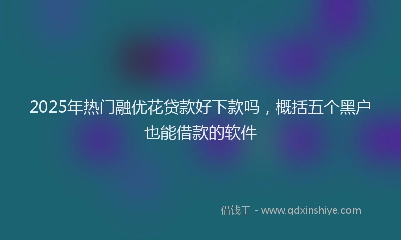 2025年热门融优花贷款好下款吗，概括五个黑户也能借款的软件