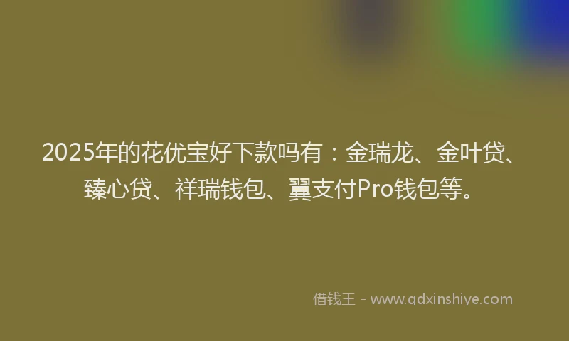 2025年的花优宝好下款吗有：金瑞龙、金叶贷、臻心贷、祥瑞钱包、翼支付Pro钱包等。