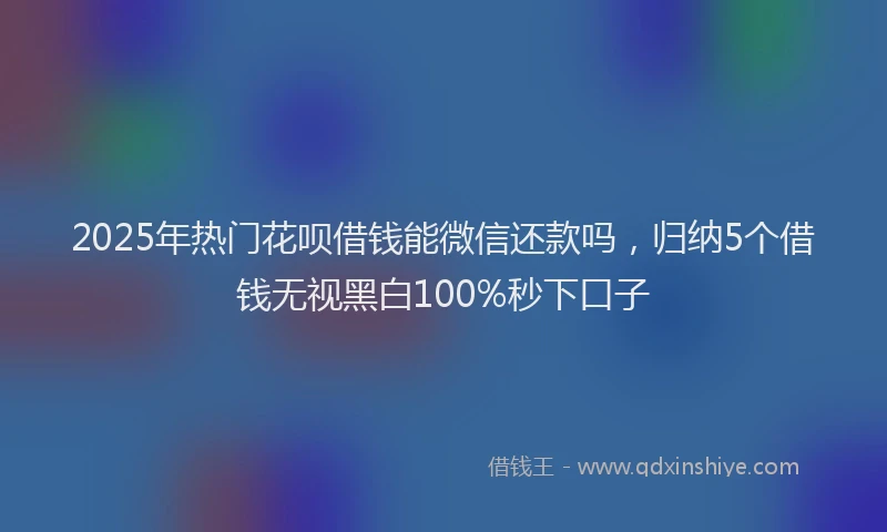 2025年热门花呗借钱能微信还款吗，归纳5个借钱无视黑白100%秒下口子