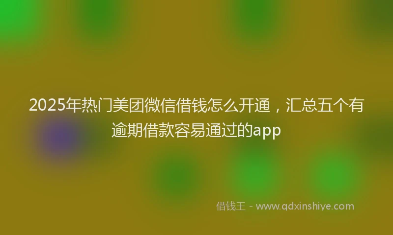 2025年热门美团微信借钱怎么开通，汇总五个有逾期借款容易通过的app