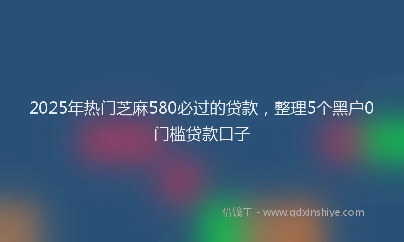 2025年热门芝麻580必过的贷款，整理5个黑户0门槛贷款口子