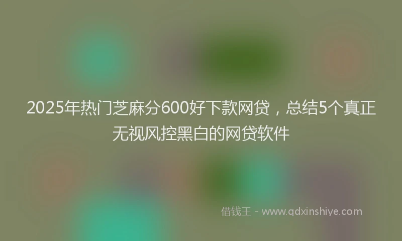 2025年热门芝麻分600好下款网贷，总结5个真正无视风控黑白的网贷软件