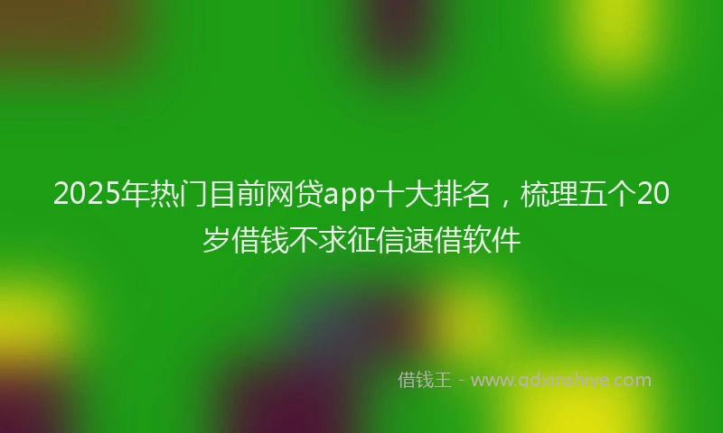2025年热门目前网贷app十大排名，梳理五个20岁借钱不求征信速借软件