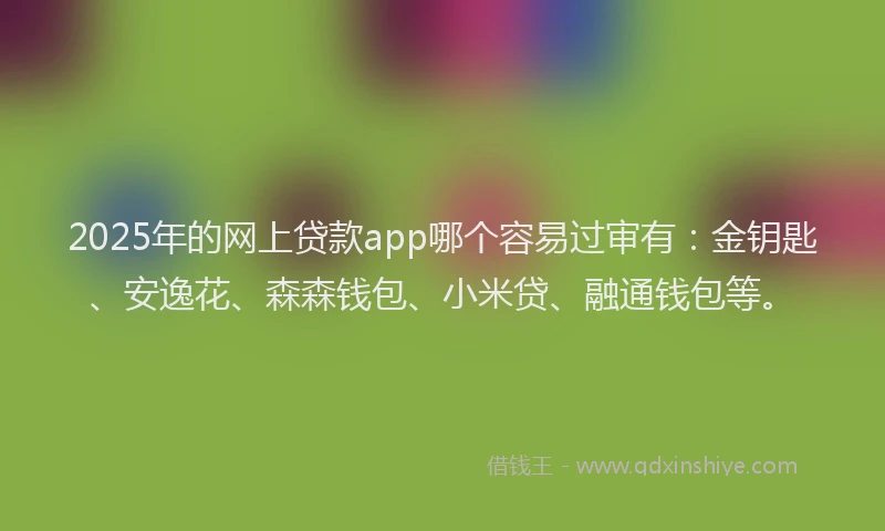 2025年的网上贷款app哪个容易过审有：金钥匙、安逸花、森森钱包、小米贷、融通钱包等。