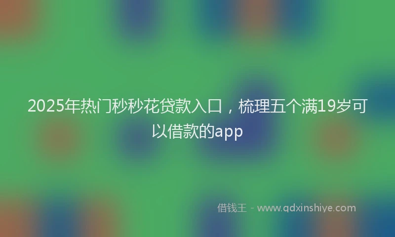 2025年热门秒秒花贷款入口，梳理五个满19岁可以借款的app