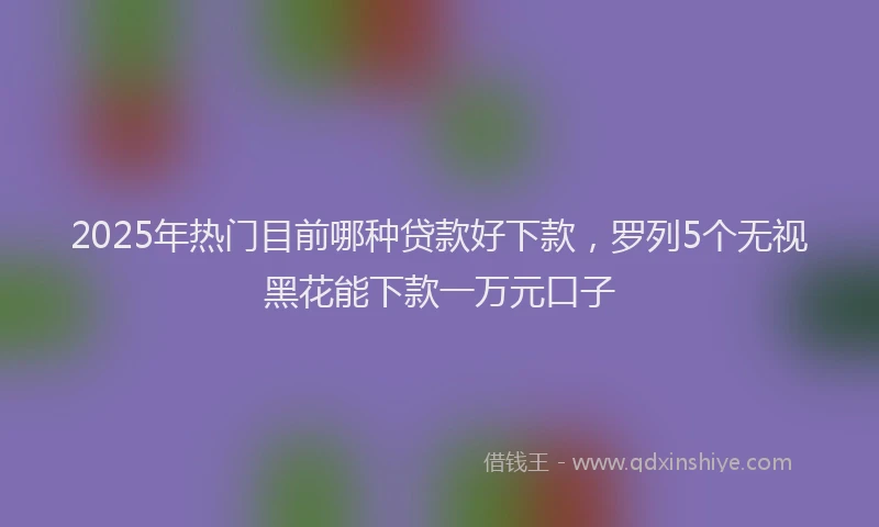 2025年热门目前哪种贷款好下款，罗列5个无视黑花能下款一万元口子