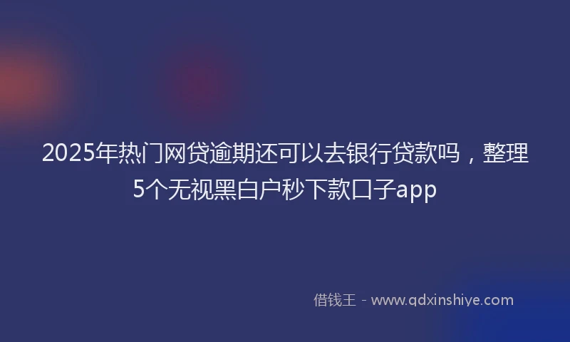 2025年热门网贷逾期还可以去银行贷款吗，整理5个无视黑白户秒下款口子app