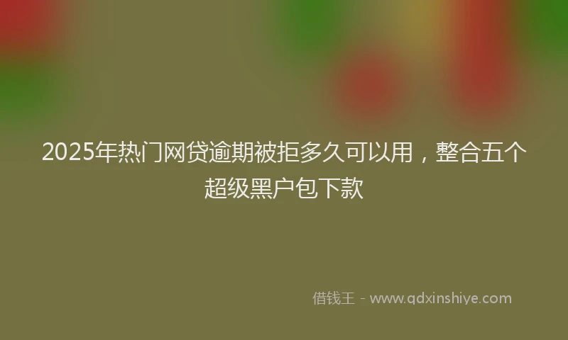 2025年热门网贷逾期被拒多久可以用，整合五个超级黑户包下款