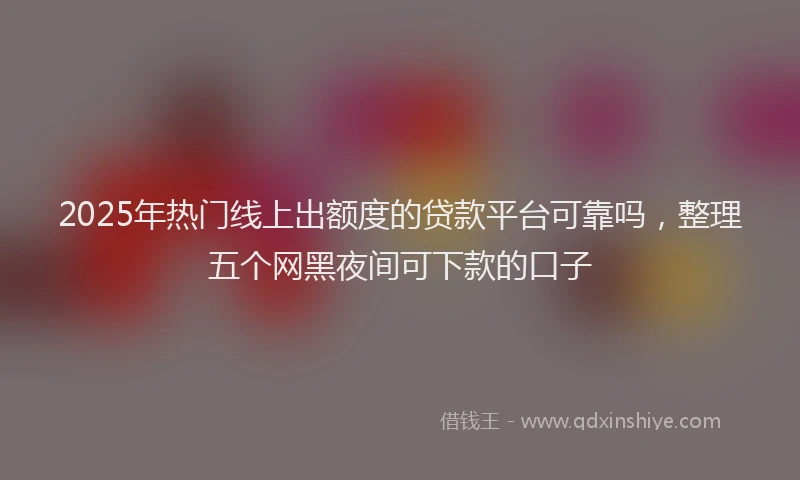 2025年热门线上出额度的贷款平台可靠吗，整理五个网黑夜间可下款的口子