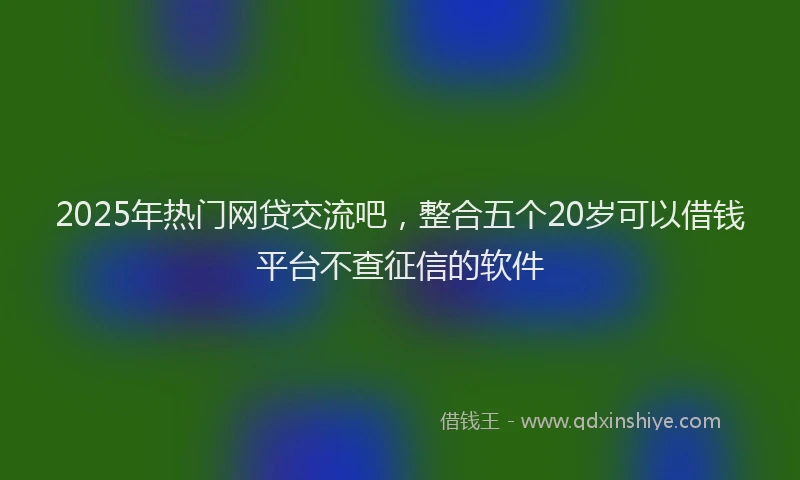 2025年热门网贷交流吧，整合五个20岁可以借钱平台不查征信的软件