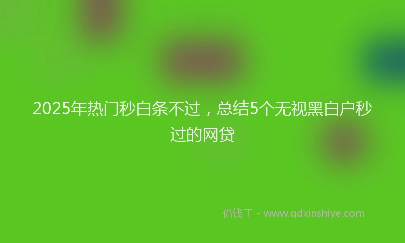 2025年热门秒白条不过，总结5个无视黑白户秒过的网贷