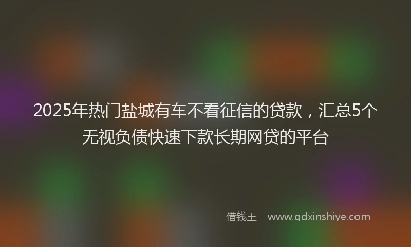 2025年热门盐城有车不看征信的贷款，汇总5个无视负债快速下款长期网贷的平台