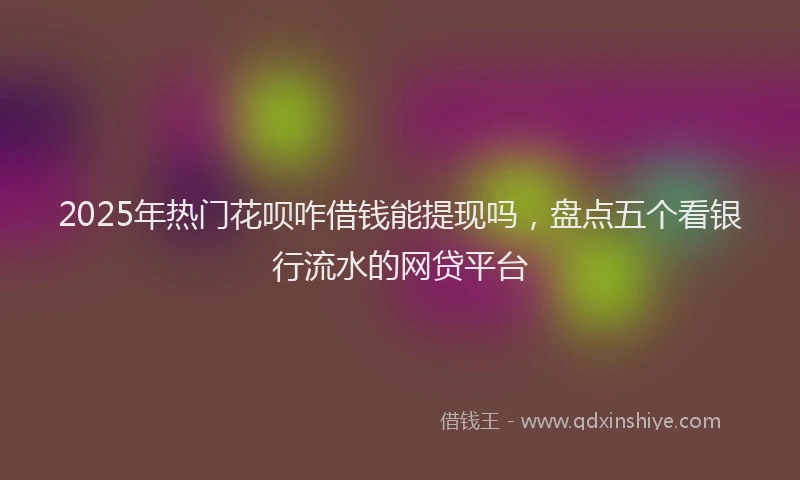 2025年热门花呗咋借钱能提现吗，盘点五个看银行流水的网贷平台