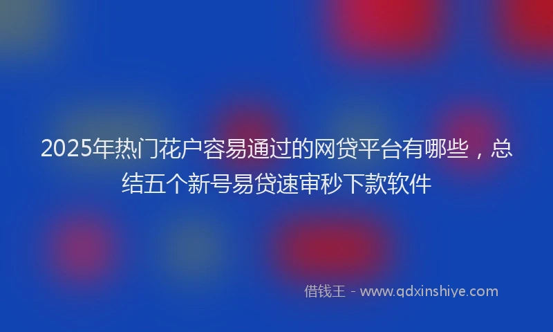 2025年热门花户容易通过的网贷平台有哪些，总结五个新号易贷速审秒下款软件