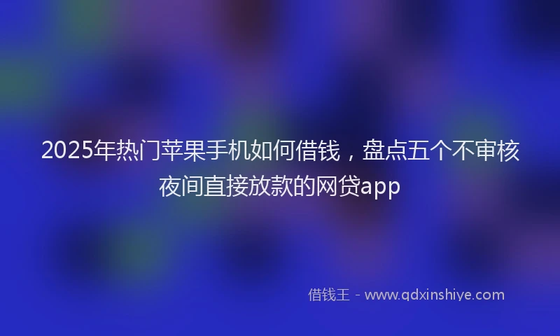 2025年热门苹果手机如何借钱，盘点五个不审核夜间直接放款的网贷app