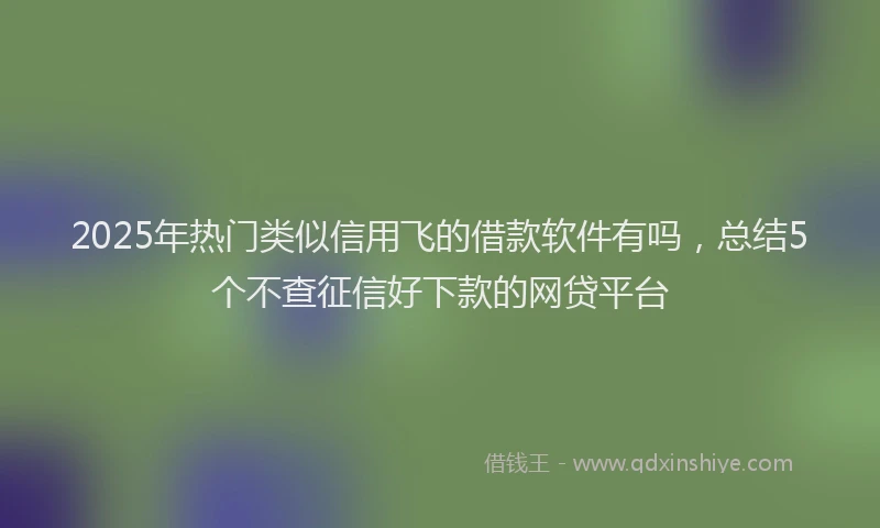 2025年热门类似信用飞的借款软件有吗，总结5个不查征信好下款的网贷平台