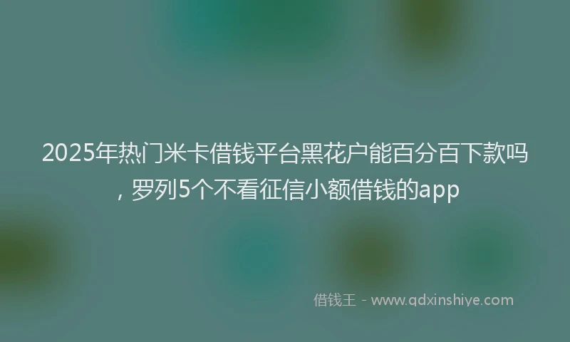 2025年热门米卡借钱平台黑花户能百分百下款吗，罗列5个不看征信小额借钱的app