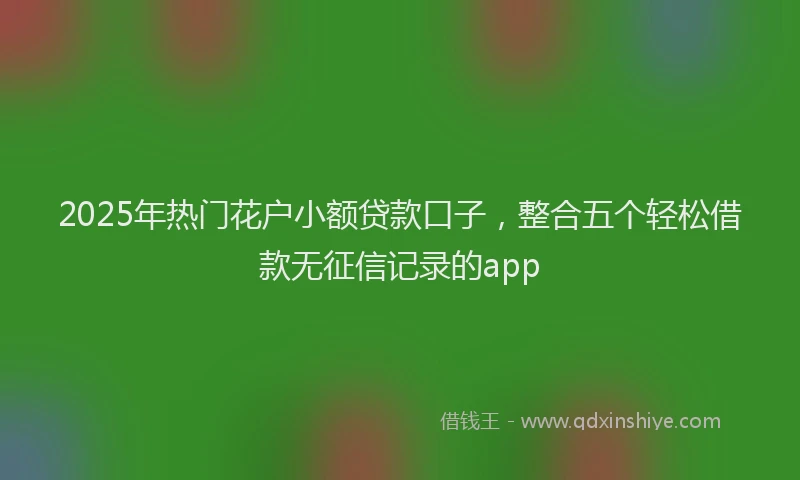 2025年热门花户小额贷款口子，整合五个轻松借款无征信记录的app