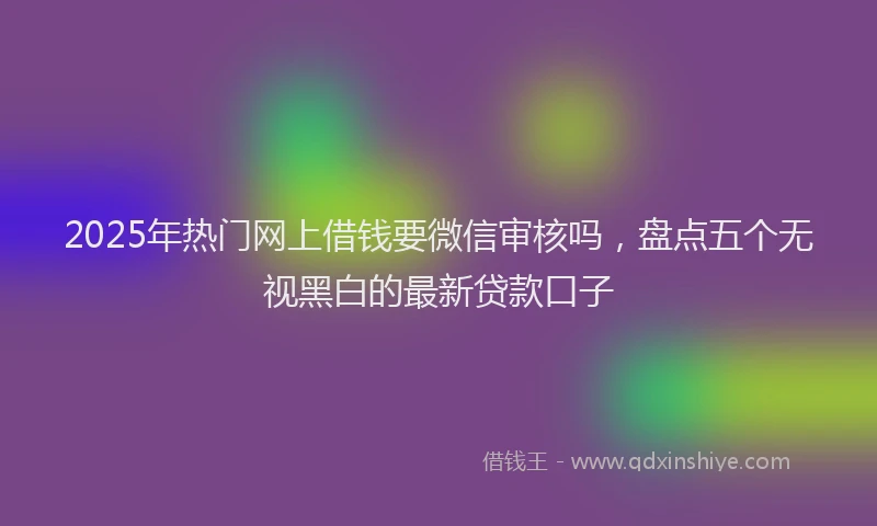 2025年热门网上借钱要微信审核吗，盘点五个无视黑白的最新贷款口子