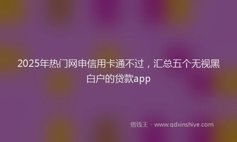 2025年热门网申信用卡通不过，汇总五个无视黑白户的贷款app