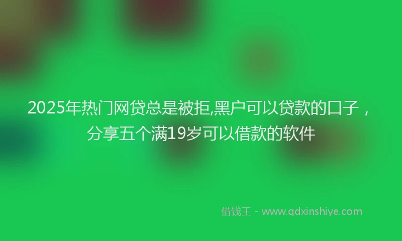 2025年热门网贷总是被拒,黑户可以贷款的口子，分享五个满19岁可以借款的软件