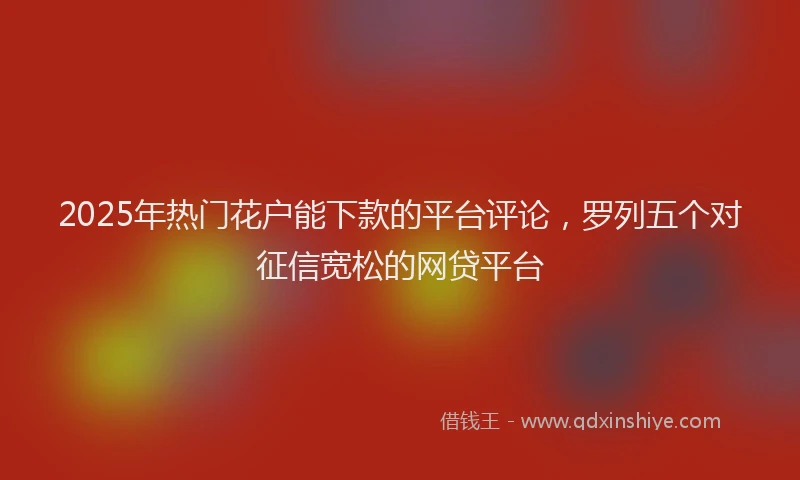 2025年热门花户能下款的平台评论，罗列五个对征信宽松的网贷平台