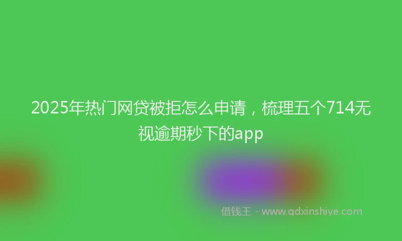 2025年热门网贷被拒怎么申请，梳理五个714无视逾期秒下的app