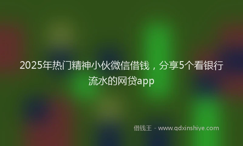 2025年热门精神小伙微信借钱，分享5个看银行流水的网贷app